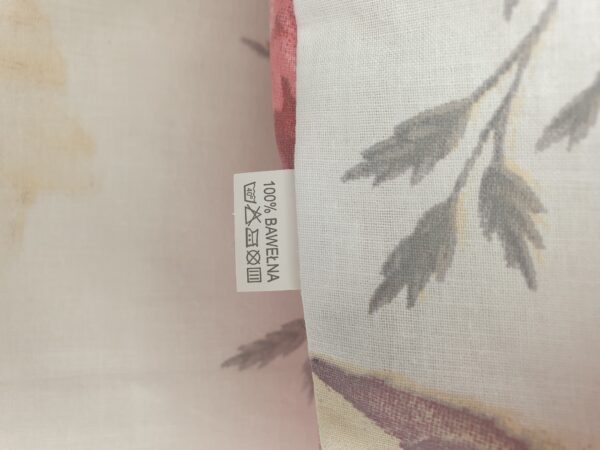 🌸🍃Komplet 2 szt poszewki 40x40 cm kwiaty beżowo-różowe piwonie 100% bawełna HandmadebyAmia