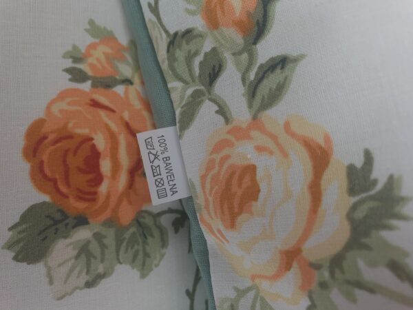 🏵️🌿Komplet 2 szt poszewki 40x40 cm złociste różyczki Vintage 100% bawełna HandmadebyAmia