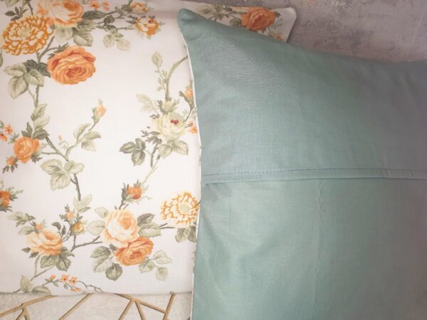 🏵️🌿Komplet 2 szt poszewki 40x40 cm złociste różyczki Vintage 100% bawełna HandmadebyAmia