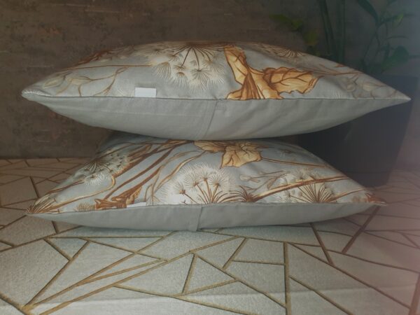 Komplet 2 szt poszewki 40x40 dmuchawce na szarym tle 100% bawełna HandmadebyAmia