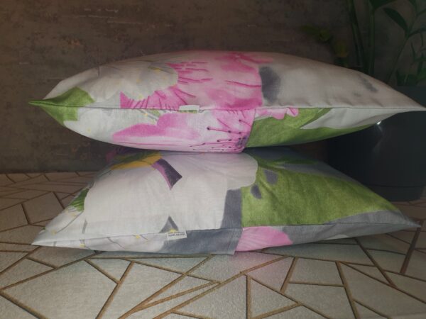 🌸🏵️Komplet 2 szt poszewki 40x40 kwiaty  szaro-różowe 100% bawełna HandmadebyAmia