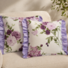 Poszewki 40x40 bawełna kwiatowe fioletowe z falbanką | HandmadebyAmia