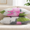 Poszewki 40x40 bawełna kwiaty szaro-różowe dekoracyjne skandynawskie | HandmadebyAmia