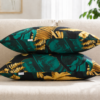 Poszewki 40x40 bawełna liście tropikalne czarne złote zielone urban jungle | HandmadebyAmia