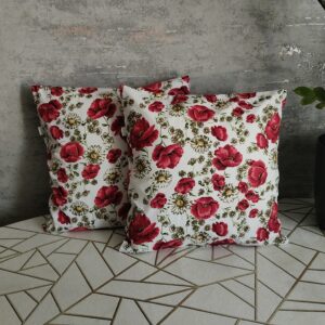 .💙💙Komplet 2 szt poszewki 40x40 cm granatowe kwiaty na białym tle eleganckie 100% bawełna HandmadebyAmia