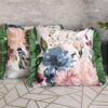 🌸Komplet 2 poszewek dekoracyjnych 40x40 cm z motywem kwiatowym i elegancką falbanką. Idealne do salonu, sypialni lub jako prezent.