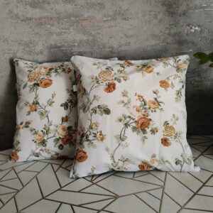 🏵️🌿Komplet 2 szt poszewki 40x40 cm złociste różyczki Vintage 100% bawełna HandmadebyAmia