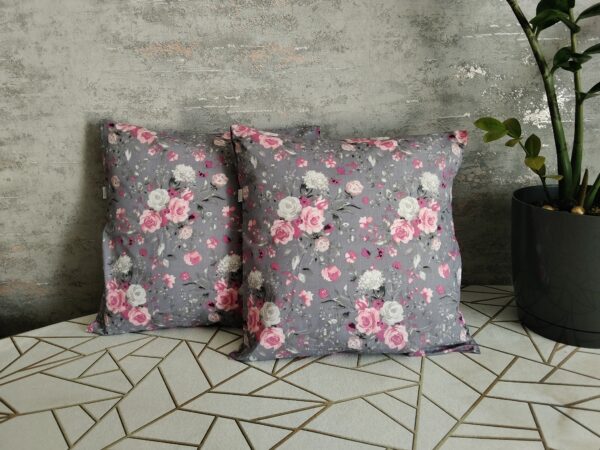 💮💮Komplet 2 szt poszewki 40x40 cm róże vintage biało różowe 100% bawełna HandmadebyAmia