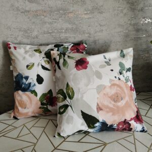 🌺Komplet 2 szt poszewki 40x40 cm kwiaty kolorowe pastelowe 100% bawełna HandmadebyAmia