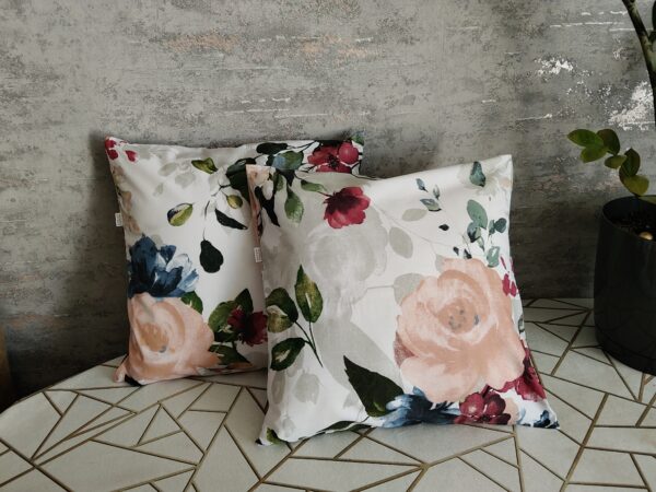 🌺Komplet 2 szt poszewki 40x40 cm kwiaty kolorowe pastelowe 100% bawełna HandmadebyAmia