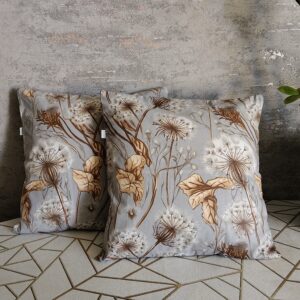 Komplet 2 szt poszewki 40x40 dmuchawce na szarym tle 100% bawełna HandmadebyAmia