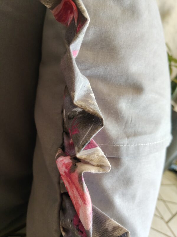 Komplet 2 szt poszewki 40x40 cm falbanka  róże szara 100% bawełna HandmadebyAmia