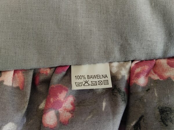 Komplet 2 szt poszewki 40x40 cm falbanka  róże szara 100% bawełna HandmadebyAmia