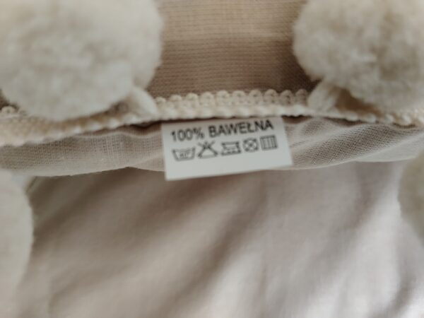 Komplet 2 szt poszewki 40x40 beżowe z pomponami 100% bawełna HandmadebyAmia