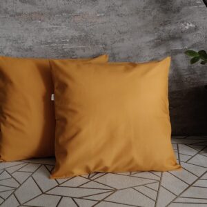 Komplet 2 szt poszewki 40x40 musztardowe 100% bawełna HandmadebyAmia