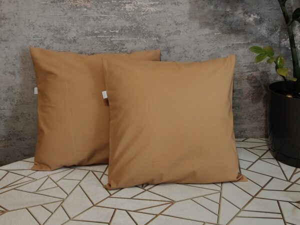 Komplet 2 szt poszewki 40x40 karmelowe brązowe 100% bawełna HandmadebyAmia