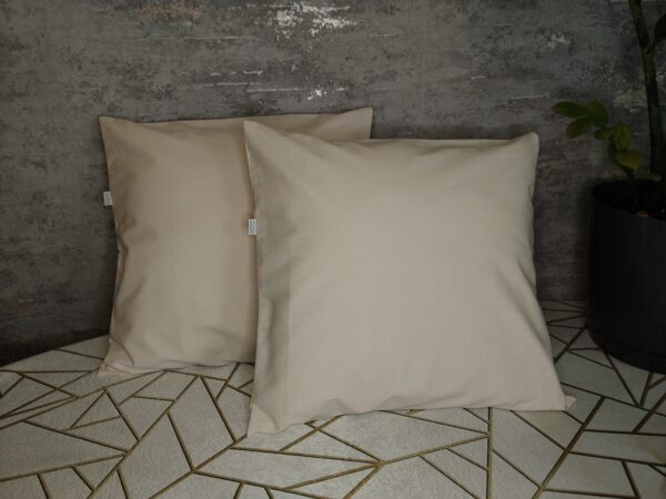 Komplet 2 szt poszewki 40x40 beżowe 100% bawełna HandmadebyAmia
