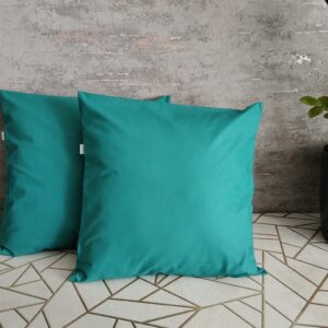Komplet 2 szt poszewki 40x40 turkusowe jednokolorowe 100% bawełna HandmadebyAmia