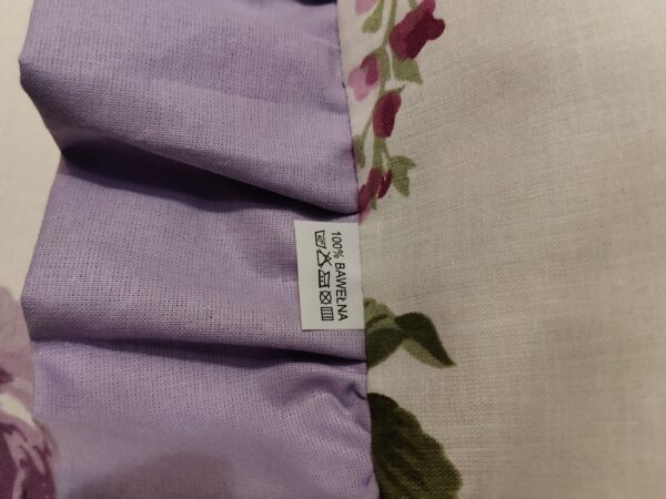 🪻💜Komplet 2 szt poszewki 40x40 kwiatowe fioletowe falbanka 100% bawełna HandmadebyAmia