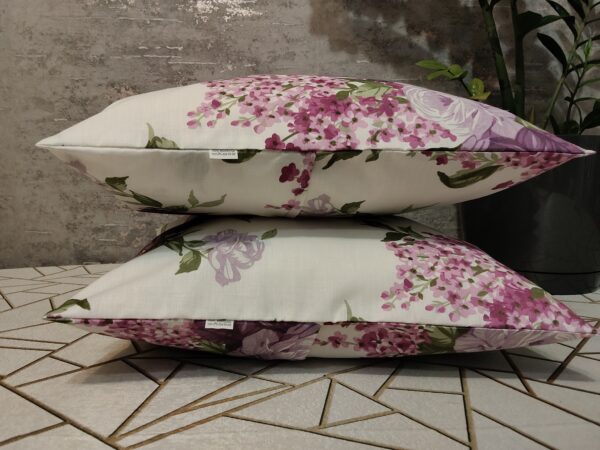 💜Komplet 2 szt poszewki 40x40 kwiatowe fioletowe róże 100% bawełna HandmadebyAmia