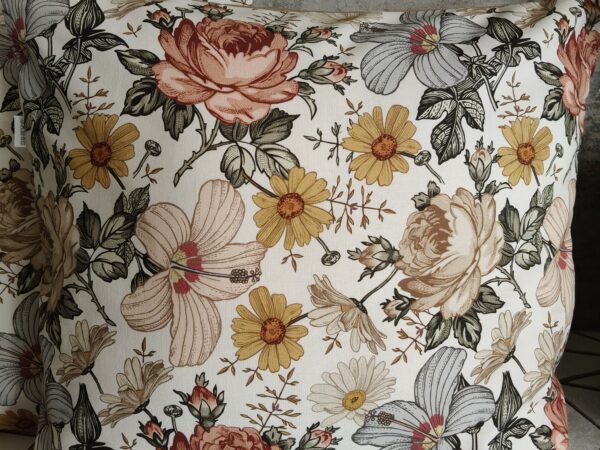 🏵️🤎Komplet 2 szt poszewki 40x40 cm vintage kwiaty brąz retro floral bawełna HandmadebyAmia