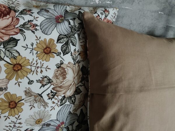 🏵️🤎Komplet 2 szt poszewki 40x40 cm vintage kwiaty brąz retro floral bawełna HandmadebyAmia