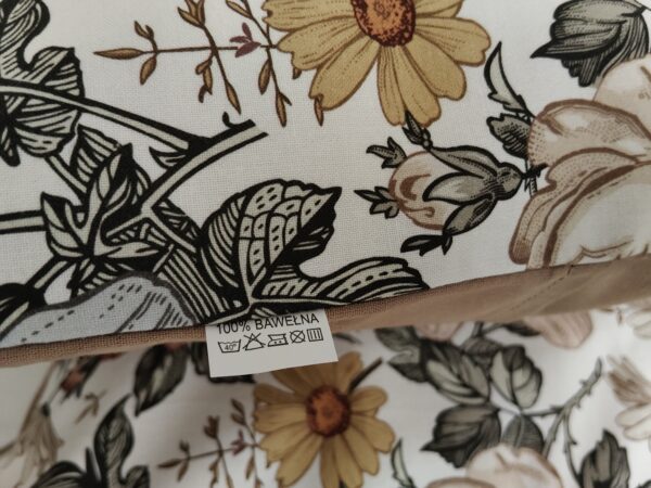 🏵️🤎Komplet 2 szt poszewki 40x40 cm vintage kwiaty brąz retro floral bawełna HandmadebyAmia