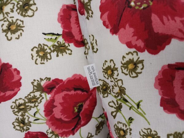 🌸Komplet🌸 2 szt poszewki 40x40 cm maki czerwone kwiaty 100% bawełna HandmadebyAmia