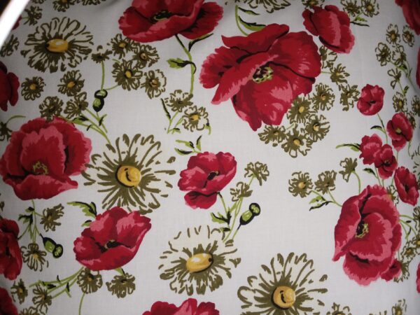 🌸Komplet🌸 2 szt poszewki 40x40 cm maki czerwone kwiaty 100% bawełna HandmadebyAmia