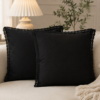 Poszewki 40x40 bawełna – czarne z koronką glamour eleganckie | HandmadebyAmia