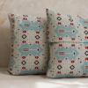 Poszewki 40x40 bawełna boho aztec geometryczne turkus czerwony | HandmadebyAmia