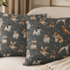 Poszewki 40x40 bawełna – pieski szare dla miłośników psów | HandmadebyAmia