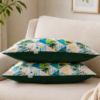 Poszewki 40x40 bawełna – zielone palmy geometryczne boho | HandmadebyAmia