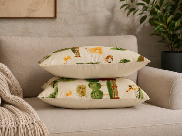 Poszewki 40x40 bawełna – farma traktor zwierzęta dziecięce | HandmadebyAmia