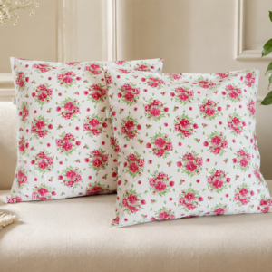 Poszewki 40x40 bawełna – róże vintage białe shabby chic | HandmadebyAmia