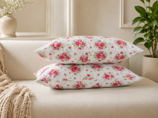Poszewki 40x40 bawełna – róże vintage białe shabby chic | HandmadebyAmia