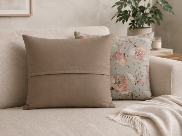 Poszewki 40x40 bawełna – kwiaty szare eleganckie boho | HandmadebyAmia