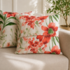 Poszewki 40x40 bawełna – czerwone kwiaty eleganckie | HandmadebyAmia
