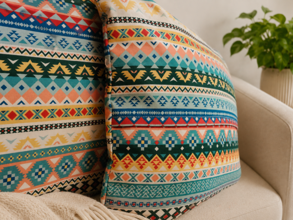 Poszewki 40x40 bawełna – boho etno geometryczne kolorowe | HandmadebyAmia