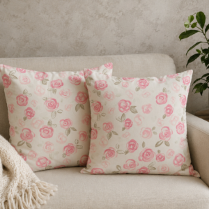Poszewki 40x40 bawełna – pastelowe róże jasne vintage | HandmadebyAmia