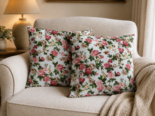 Poszewki 40x40 bawełna vintage – róże klasyczne kwiaty | HandmadebyAmia
