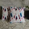 🪶🪶Komplet 2 szt poszewki 40x40 cm pióra boho kolorowe  100% bawełna HandmadebyAmia