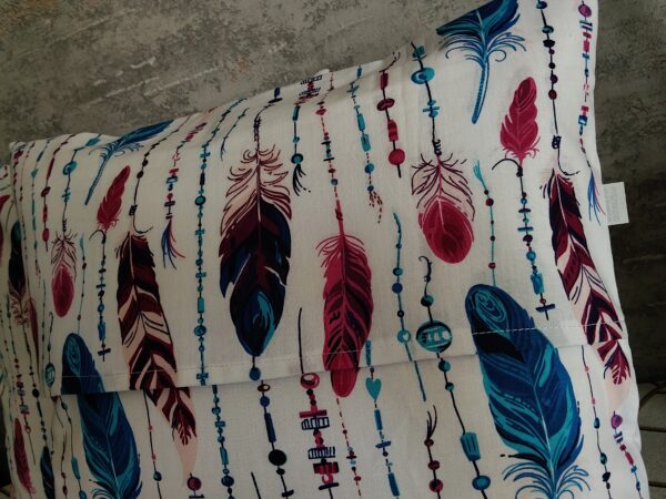 🪶🪶Komplet 2 szt poszewki 40x40 cm pióra boho kolorowe  100% bawełna HandmadebyAmia