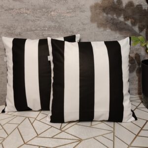 🖤🤍Komplet 2 szt poszewki 40x40 cm pasy czarno białe nowoczesne minimalizm 100% bawełna HandmadebyAmia