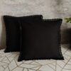 Komplet 2 szt poszewki 40x40 cm czarne z koronką eleganckie glamour 100% bawełna HandmadebyAmia