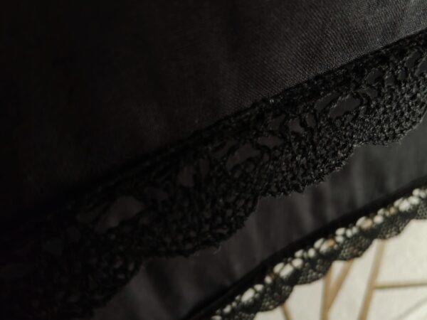 Komplet 2 szt poszewki 40x40 cm czarne z koronką eleganckie glamour 100% bawełna HandmadebyAmia