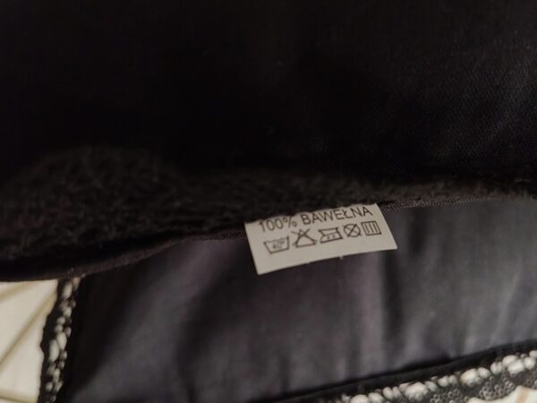 Komplet 2 szt poszewki 40x40 cm czarne z koronką eleganckie glamour 100% bawełna HandmadebyAmia