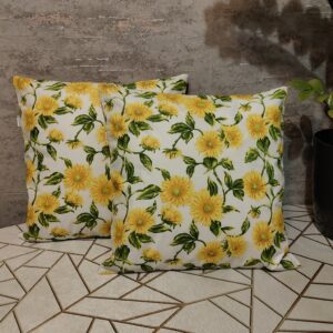 🌻🌻Komplet 2 szt poszewki 40x40 cm słoneczniki musztardowy tył boho 100% bawełna HandmadebyAmia