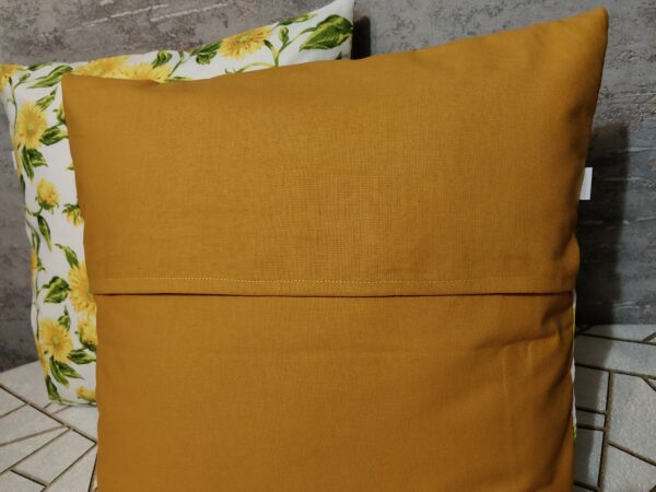 🌻🌻Komplet 2 szt poszewki 40x40 cm słoneczniki musztardowy tył boho 100% bawełna HandmadebyAmia