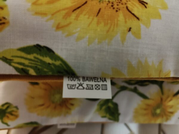 🌻🌻Komplet 2 szt poszewki 40x40 cm słoneczniki musztardowy tył boho 100% bawełna HandmadebyAmia